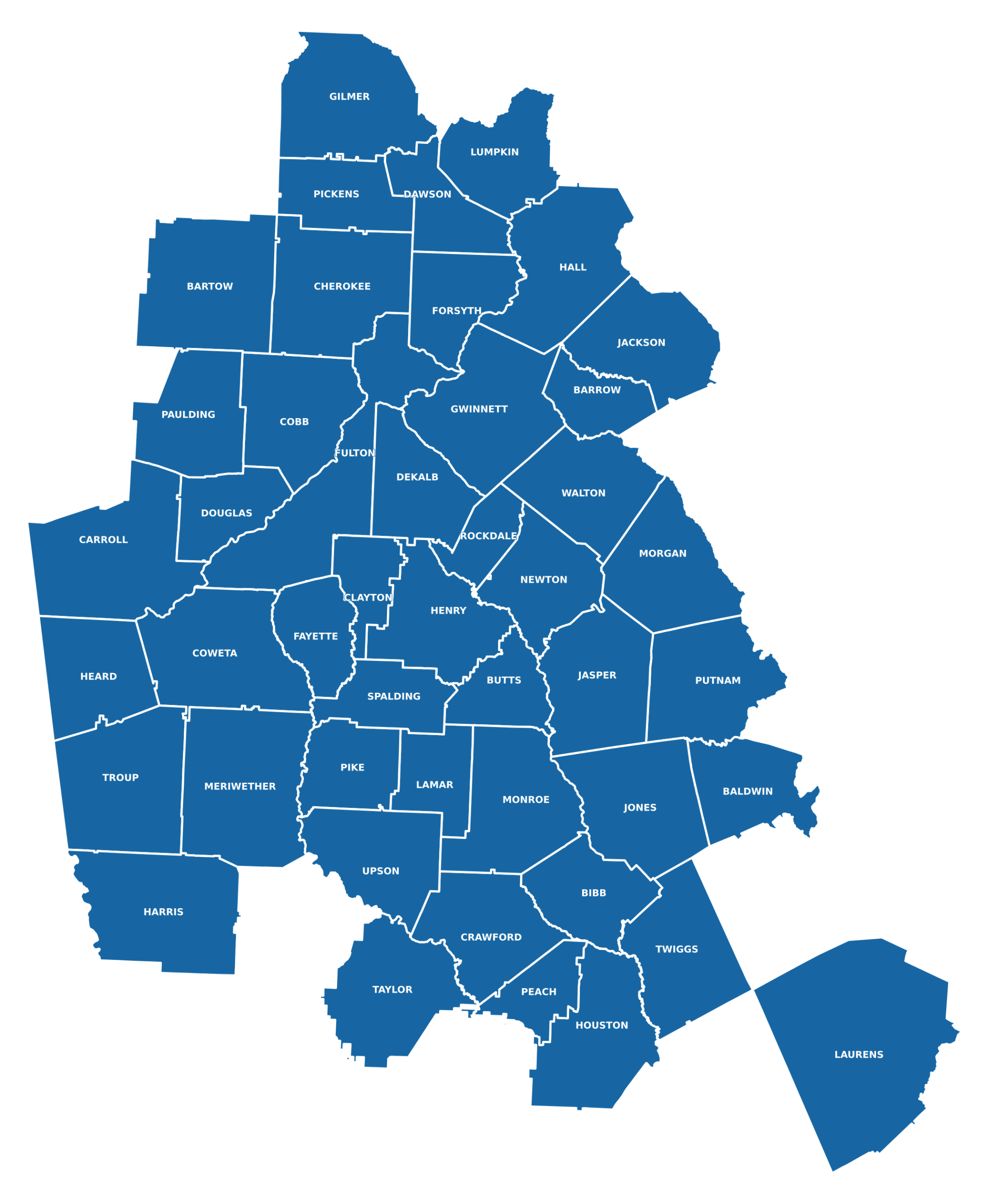 True-Loo portable restroom rental service area covering 46 Georgia counties, including Monroe County.